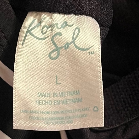 Kona Sol Black & White Stripe Racerback Tankini – Size L - Picture 5 of 6